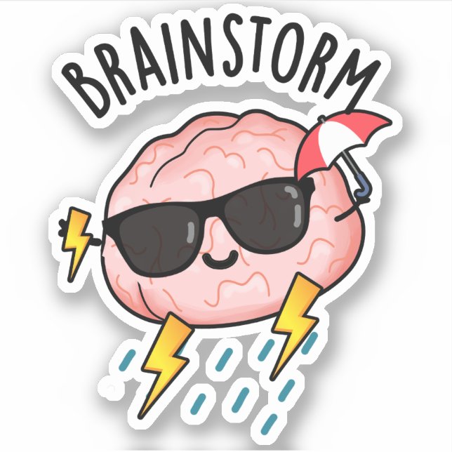 Sticker Tempête du cerveau drôle Plume météorologique (Devant)