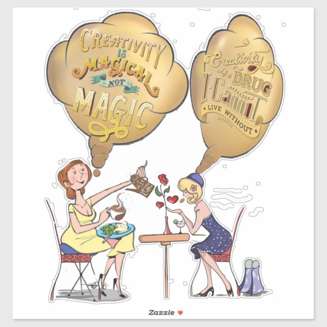 Sticker Temps de pause magique créative avec amis (Feuille)