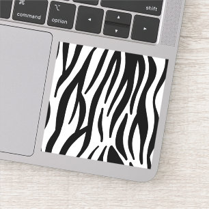 Sticker tendance girly chic noir et blanc zèbre rayures
