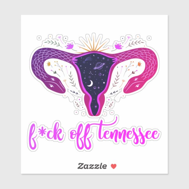 Sticker Tennessee Abortion Ban Celestial Uterus autodécal (Feuille)