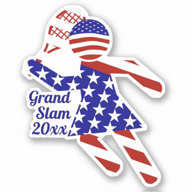 Sticker Tennis féminin USA Patriotic (Devant)