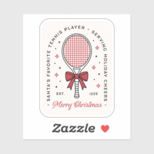 Sticker Tennis joyeux Noël vœux drôles rouges esthétique