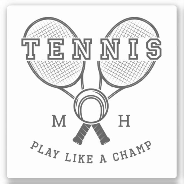 Sticker TENNIS monogramme personnalisé (Devant)