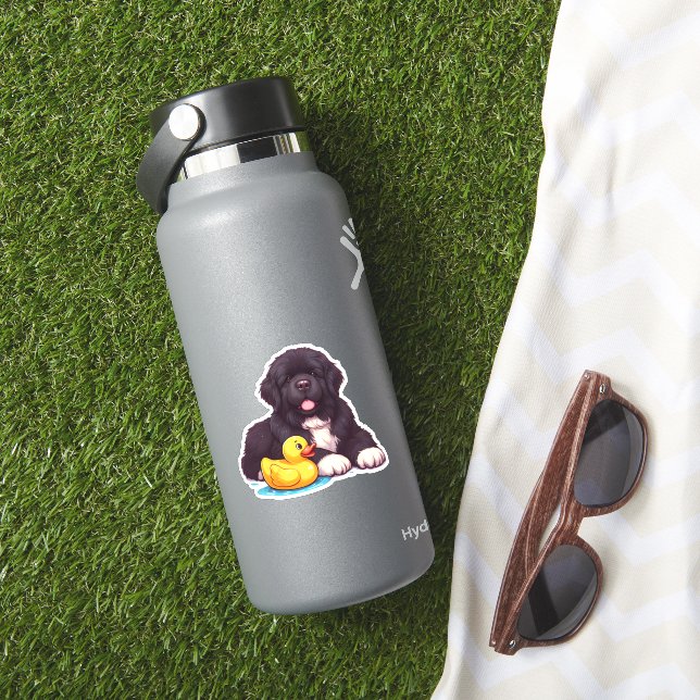 Sticker Terre-Neuve avec un canard en caoutchouc (HydroFlask Insitu)