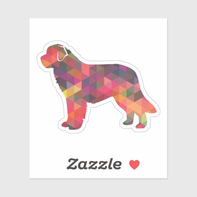 Sticker Terre-Neuve Silhouette Multi (Feuille)