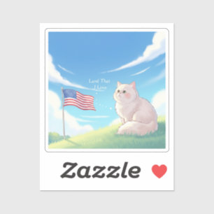 Sticker Terre que j'aime - Chat patriotique
