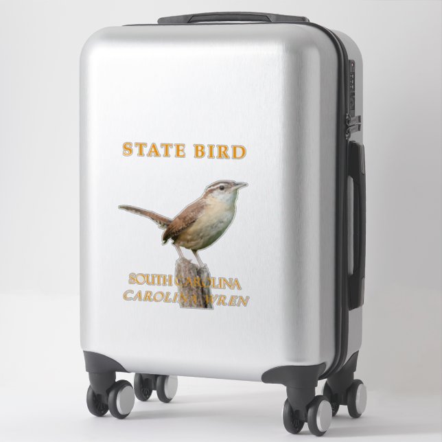 Sticker Territoire De La Caroline Du Sud Oiseau Le Thryoth (Sur valise)