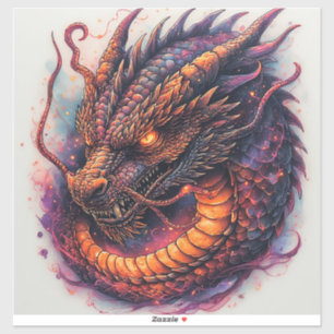 Sticker Tête de dragon aux yeux féroces
