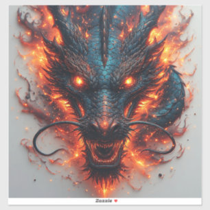 Sticker Tête de dragon aux yeux féroces