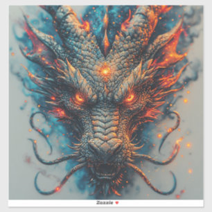 Sticker Tête de dragon aux yeux féroces