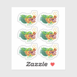 Sticker Tête de dragon chinois d'or