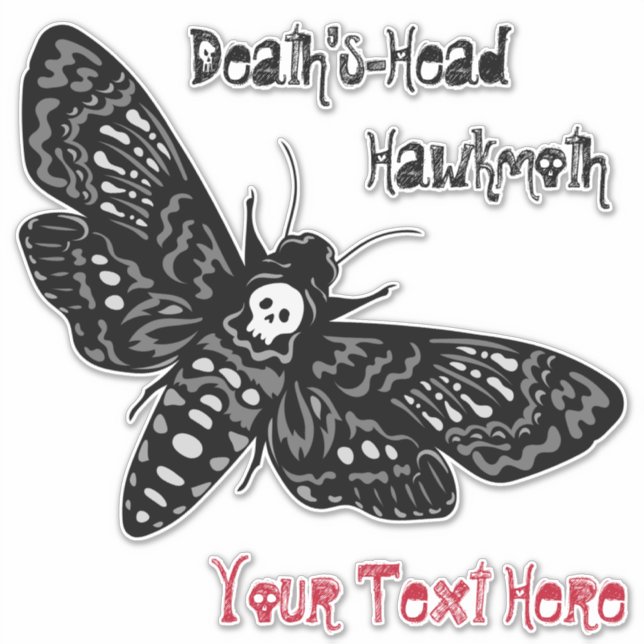 Sticker Tête de mort Hawkmoth Sinister Skull Retro (Devant)