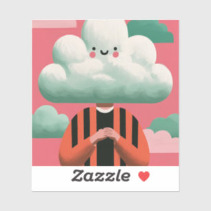 Sticker Tête de nuage mignonne personnage fantaisiste surr
