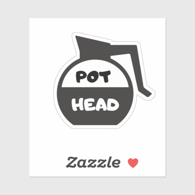 Sticker Tête de pot de café (Feuille)