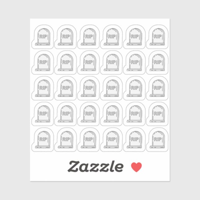 Sticker Tête Tombstone Bujo Planner (Feuille)