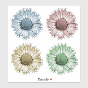 Sticker Têtes de fleurs de marguerite mignonnes ensemble d