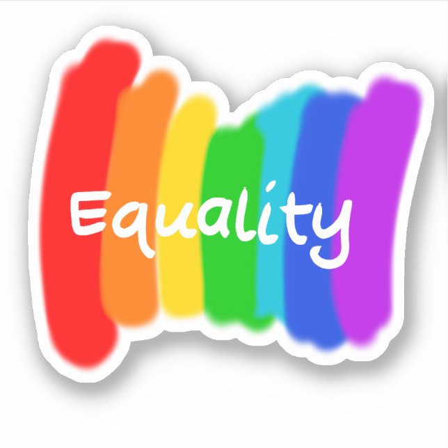 Sticker Texte arc-en-ciel "Égalité" (Devant)