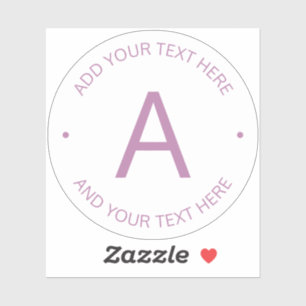 Sticker Texte circulaire de base moderne   Violet clair