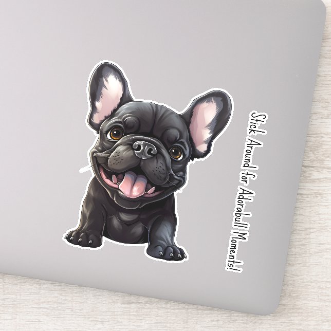 Sticker Texte et couleur personnalisés, 🐶 chiot français (Détail)