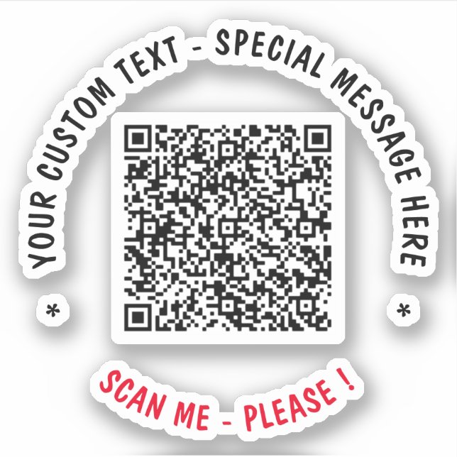 Sticker Texte Info Analyse Code QR Choisissez des  (Devant)