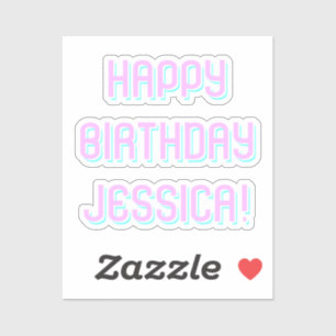 Sticker Texte personnalisable Joyeux anniversaire à n'impo