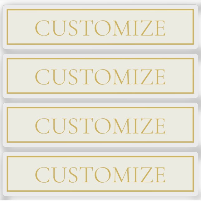 Sticker Texte personnalisable simple et élégant | Or blanc (Devant)