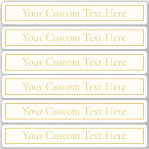 Sticker Texte personnalisable simple et élégant   Or blanc