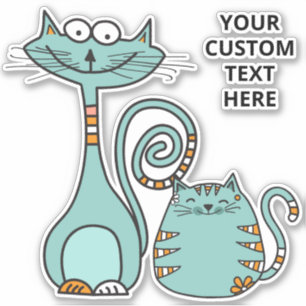 Sticker Texte personnalisé Chats amusants