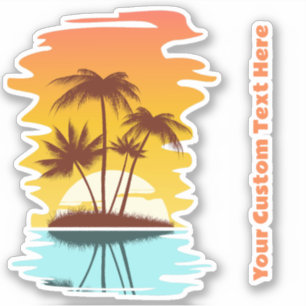 Sticker Texte personnalisé Coucher de soleil sur l'île tro