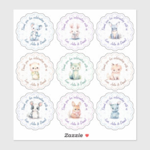 Sticker Texte personnalisé Cute Animaux