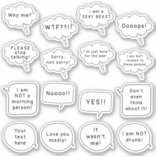 Sticker Texte personnalisé Discours et réflexion bulle scr