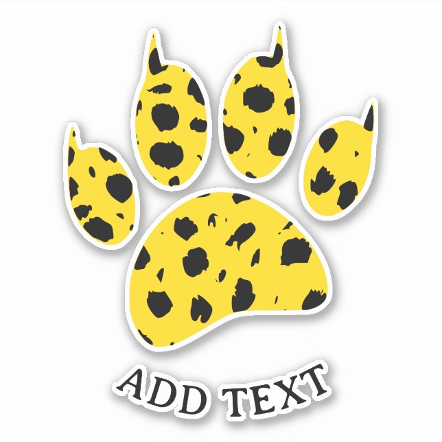 Sticker Texte personnalisé Empreinte de patte Cheetah (Devant)