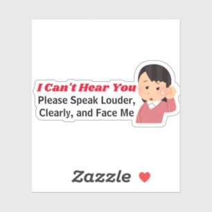 Sticker Texte personnalisé - fille malentendante