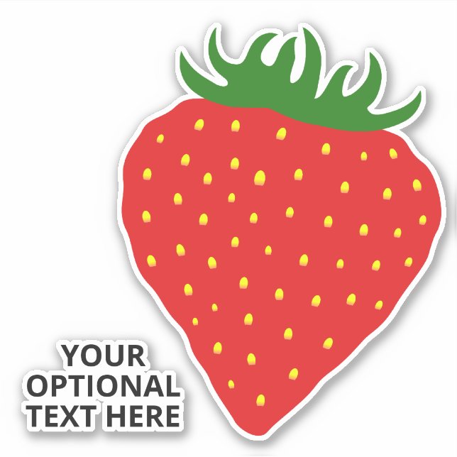 Sticker Texte personnalisé Fraise simple (Devant)