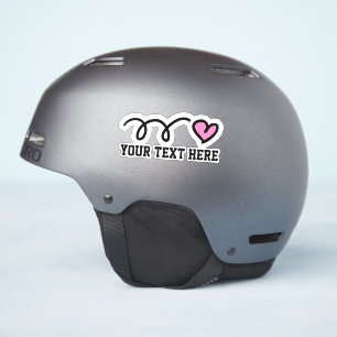 Sticker Texte personnalisé joli coeur rose vinyle