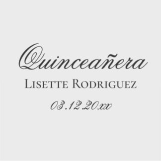 Sticker Texte personnalisé Quinceanera