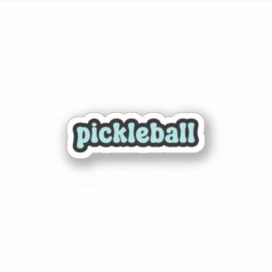 Sticker Texte rétro bleu pickball