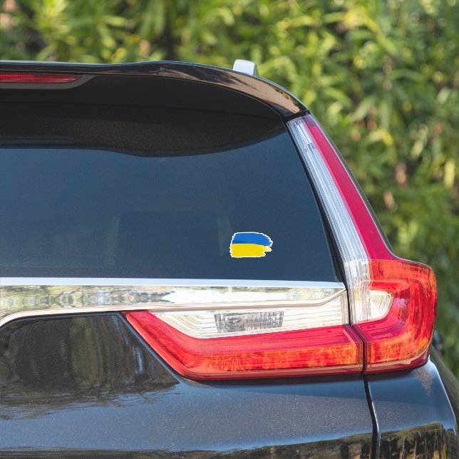 Sticker Texture de la peinture du drapeau ukrainien (Côté voiture)
