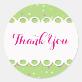 Sticker, Thank You -, Grund Verde Runder Aufkleber