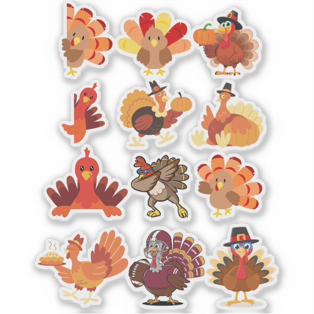 Sticker Thanksgiving Turkey Collage (Devant)