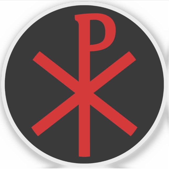 Sticker The Chi-Rho Cross (red on black) (Devant)