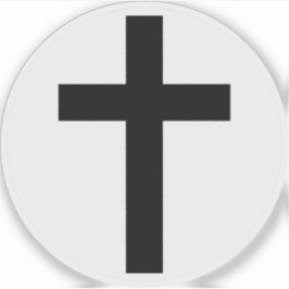 Sticker The Christian Cross (black on white)