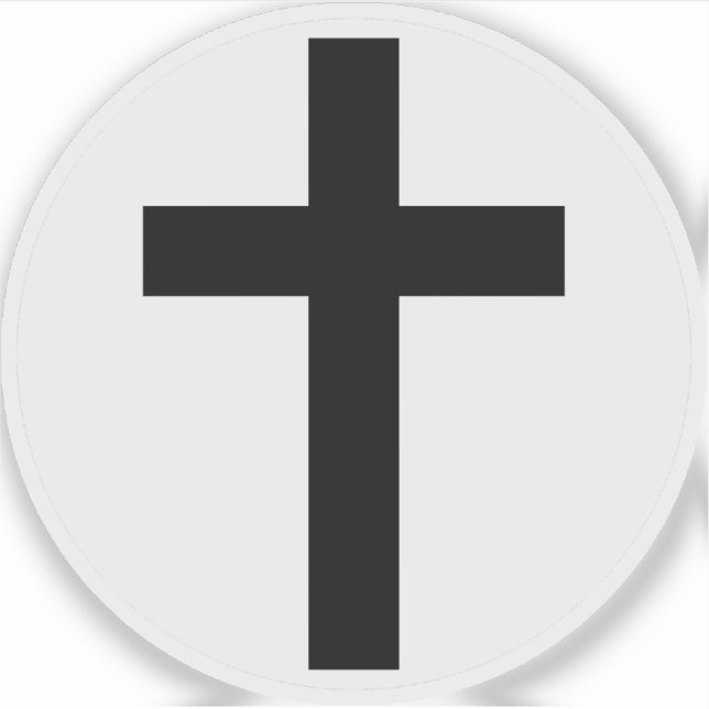 Sticker The Christian Cross (black on white) (Devant)