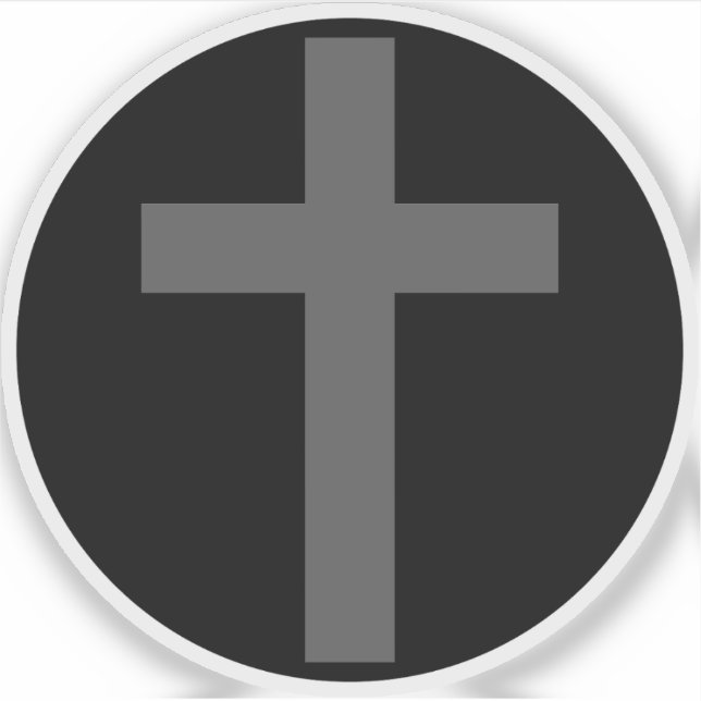 Sticker The Christian Cross (grey on black) (Devant)