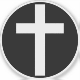 Sticker The Christian Cross (white on black)