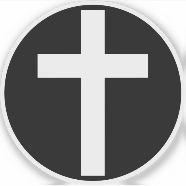 Sticker The Christian Cross (white on black) (Devant)