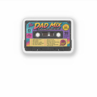 Sticker The Dad Mix Retro 80s Cassette Tape