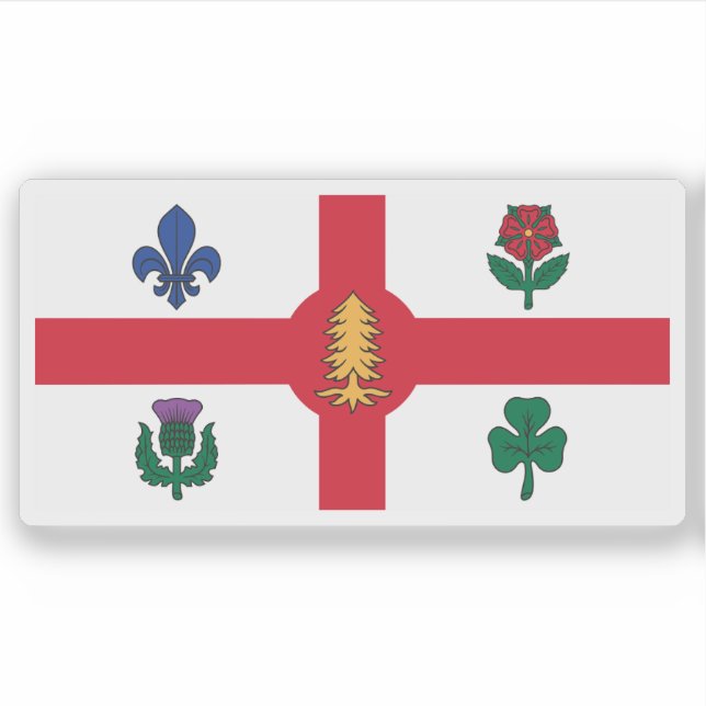 Sticker The flag of the city of Montreal, Quebec, Canada (Devant)
