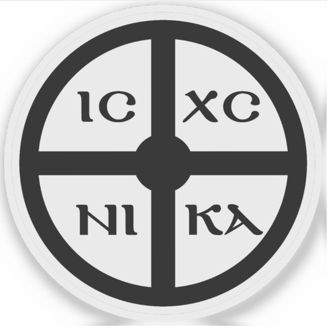 Sticker The ICXC NIKA Cross - Jesus Christ Symbol (black) (Devant)