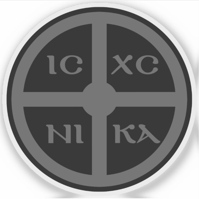 Sticker The ICXC NIKA Cross - Jesus Christ Symbol (grey) (Devant)